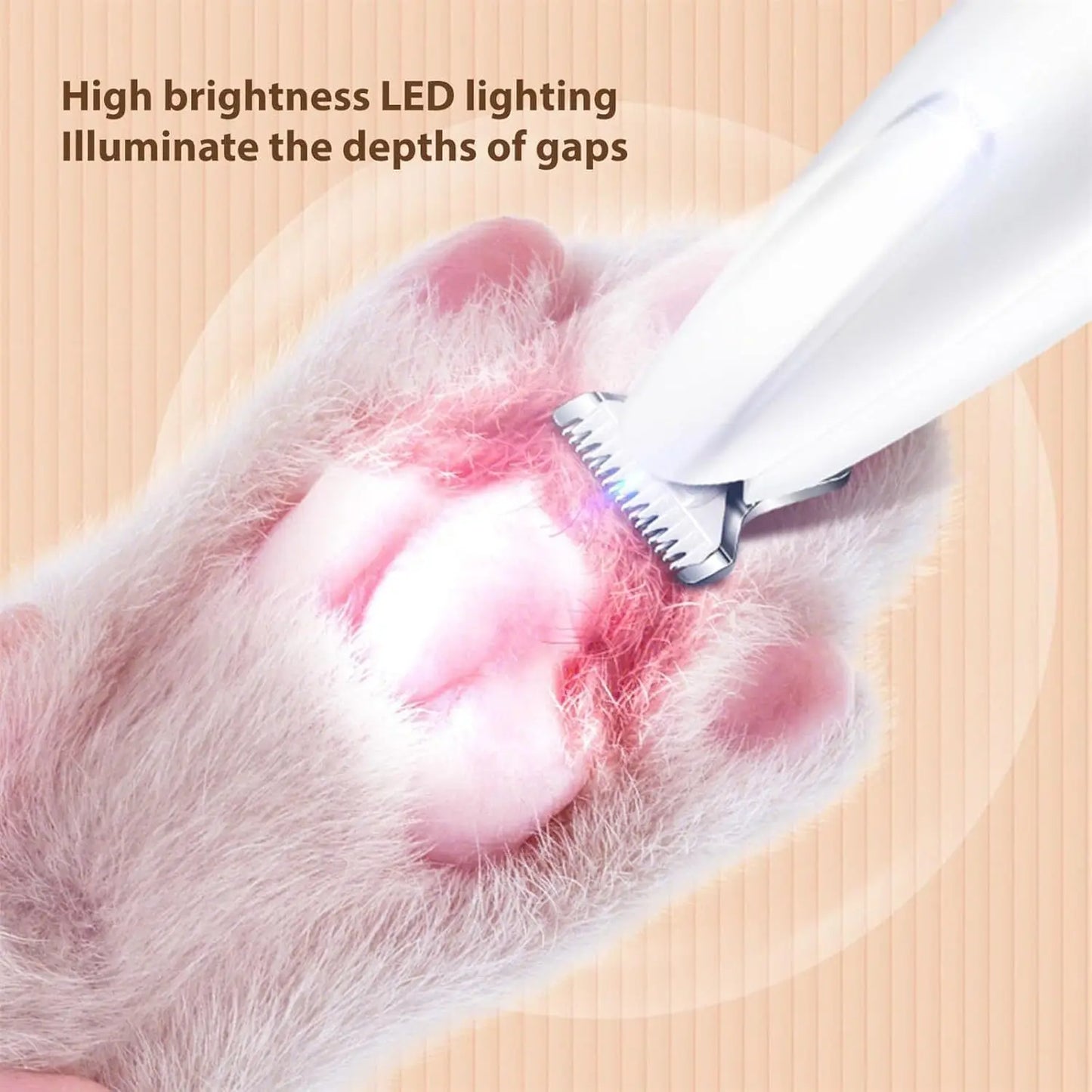 New Dog Paw Trimmer with LED Light Fully Waterproof Pet Hair Trimmer with LED Display Dog Clippers for Grooming 18mm Widen Blade