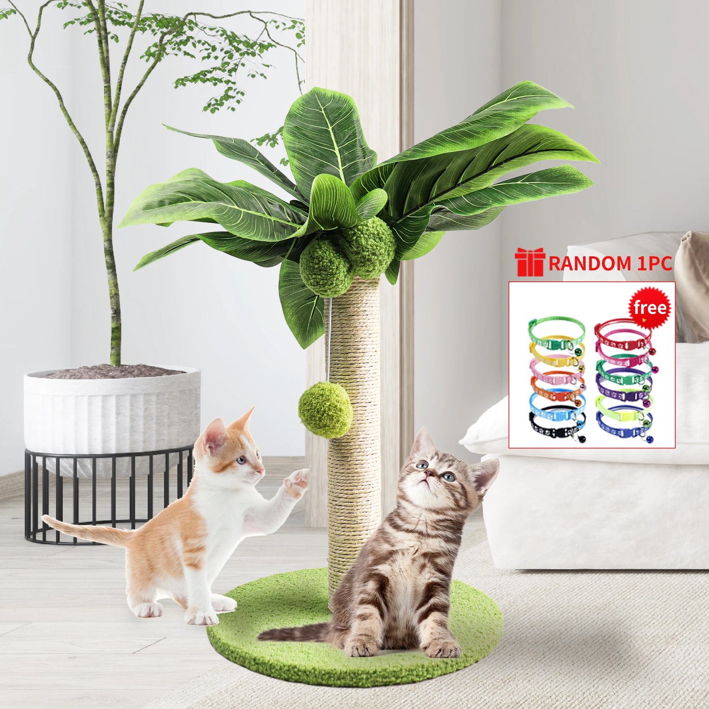 Pet Cat Toy Funny Cat Stick Balls Durable Sisal Scratching Board Cat Supplies Cat Grab Column Interactive Toy Climbing Post 2024