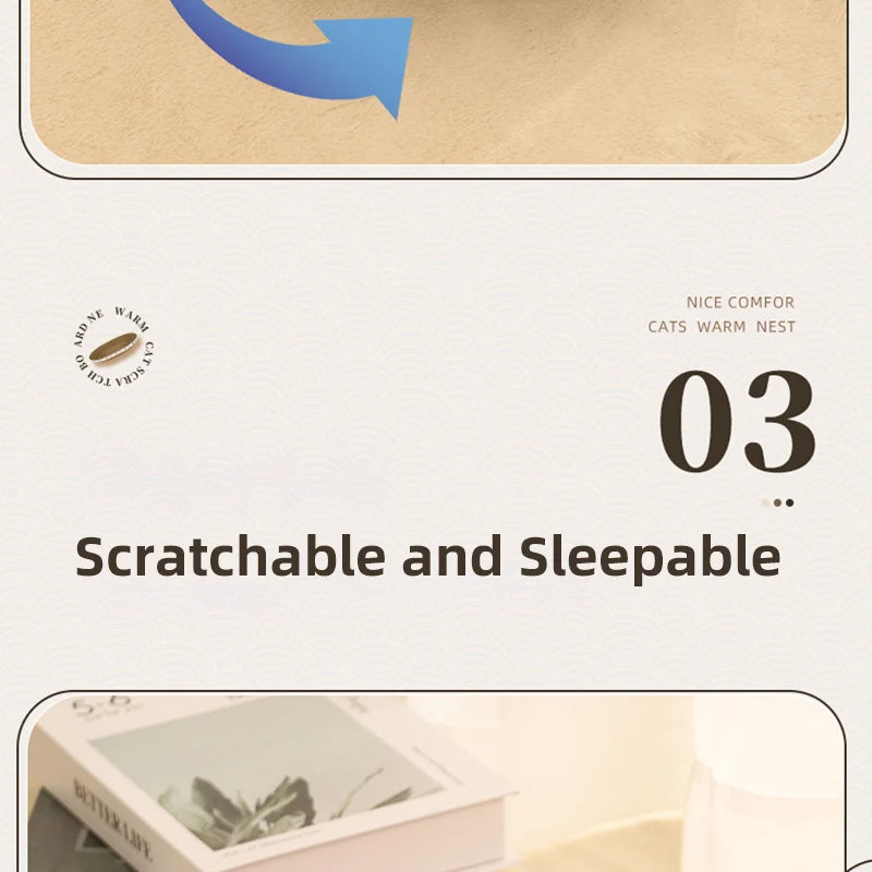 HOOPET Cat Scraper Bed Board Scrapers Round Oval Cat Toy Furniture Sofa Cushion Bed Grinding Claw for Cats  Scratch Resistant