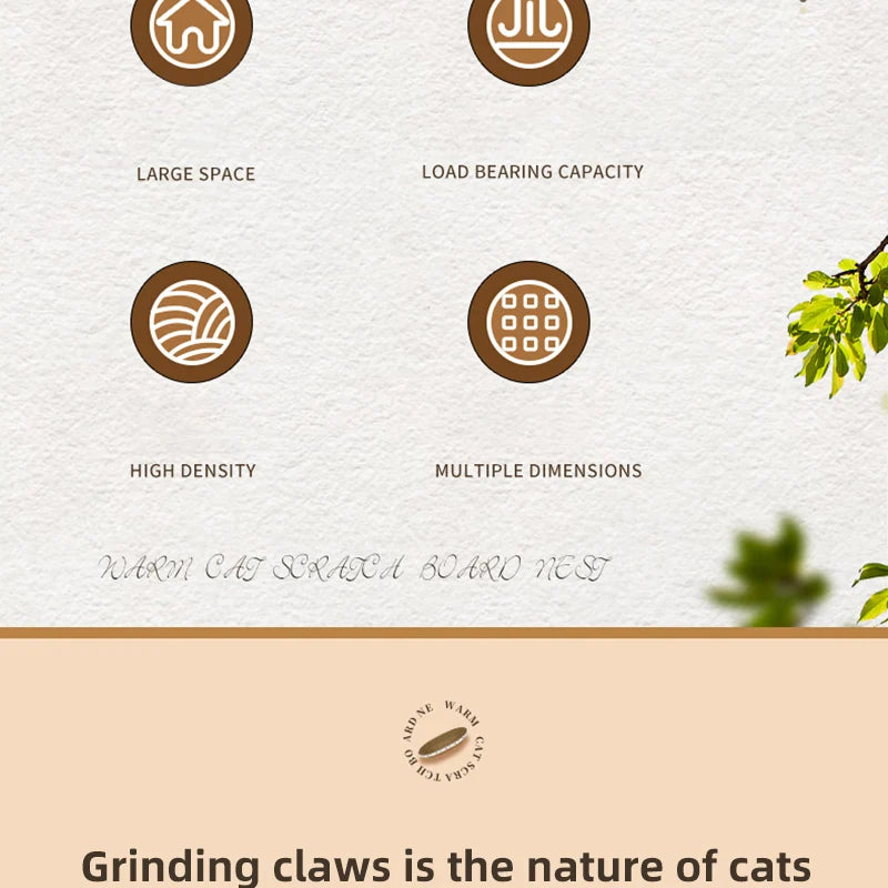 HOOPET Cat Scraper Bed Board Scrapers Round Oval Cat Toy Furniture Sofa Cushion Bed Grinding Claw for Cats  Scratch Resistant