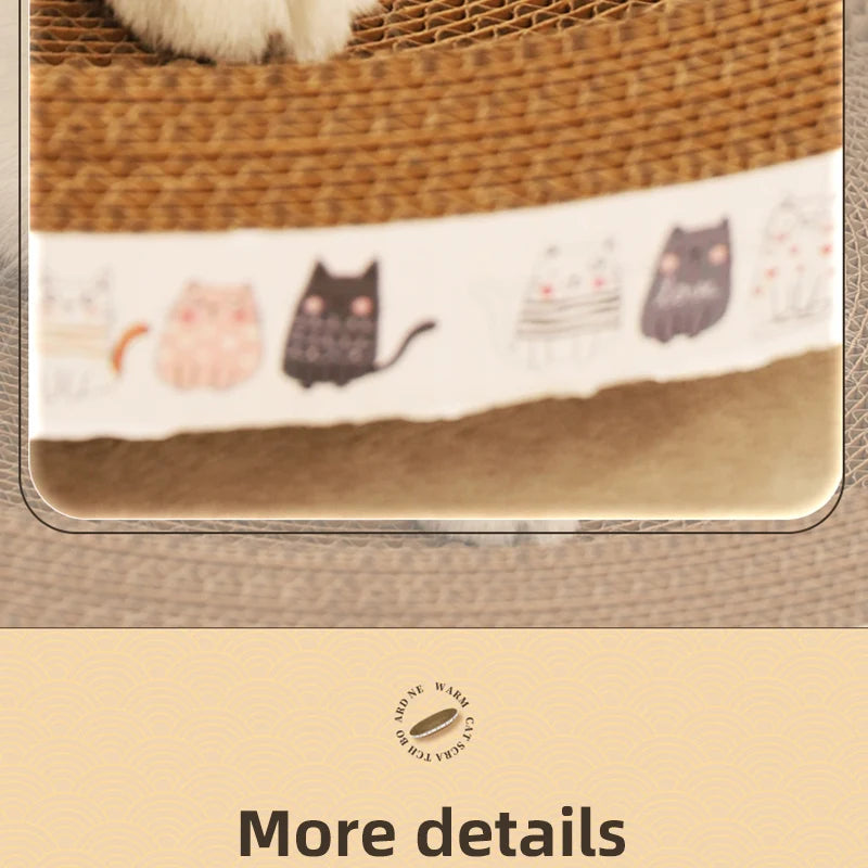 HOOPET Cat Scraper Bed Board Scrapers Round Oval Cat Toy Furniture Sofa Cushion Bed Grinding Claw for Cats  Scratch Resistant