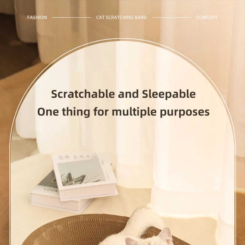 HOOPET Cat Scraper Bed Board Scrapers Round Oval Cat Toy Furniture Sofa Cushion Bed Grinding Claw for Cats  Scratch Resistant