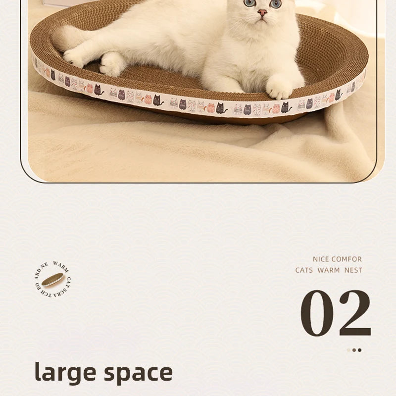 HOOPET Cat Scraper Bed Board Scrapers Round Oval Cat Toy Furniture Sofa Cushion Bed Grinding Claw for Cats  Scratch Resistant