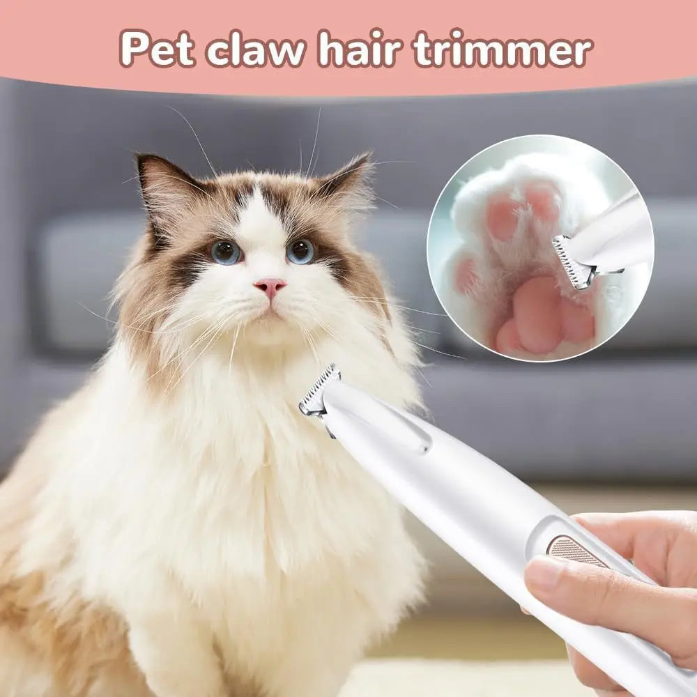 New Dog Paw Trimmer with LED Light Fully Waterproof Pet Hair Trimmer with LED Display Dog Clippers for Grooming 18mm Widen Blade