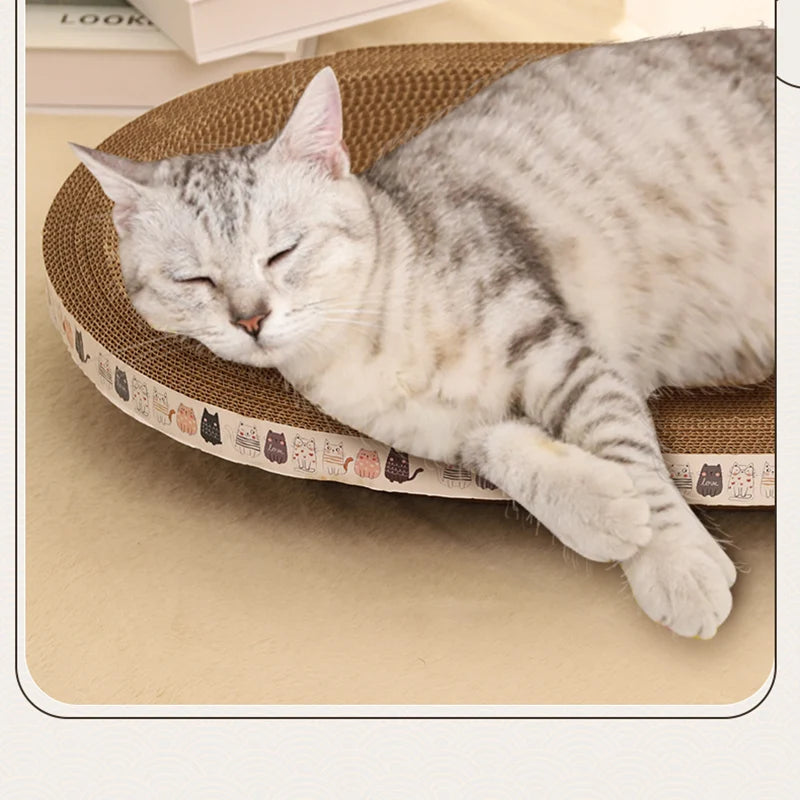 HOOPET Cat Scraper Bed Board Scrapers Round Oval Cat Toy Furniture Sofa Cushion Bed Grinding Claw for Cats  Scratch Resistant
