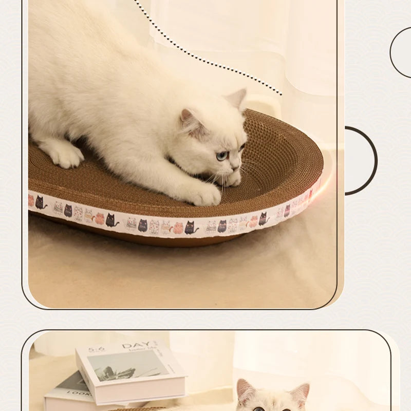 HOOPET Cat Scraper Bed Board Scrapers Round Oval Cat Toy Furniture Sofa Cushion Bed Grinding Claw for Cats  Scratch Resistant