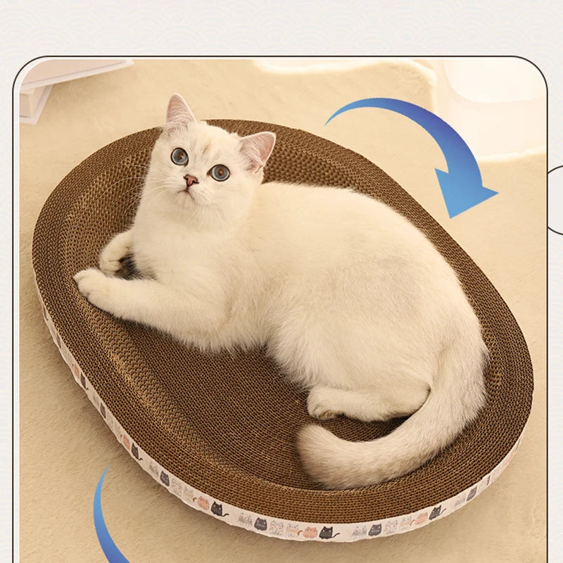 HOOPET Cat Scraper Bed Board Scrapers Round Oval Cat Toy Furniture Sofa Cushion Bed Grinding Claw for Cats  Scratch Resistant