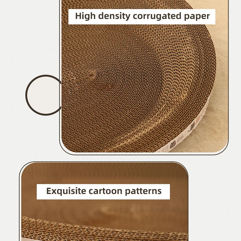 HOOPET Cat Scraper Bed Board Scrapers Round Oval Cat Toy Furniture Sofa Cushion Bed Grinding Claw for Cats  Scratch Resistant