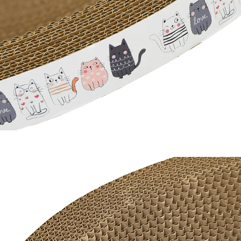 HOOPET Cat Scraper Bed Board Scrapers Round Oval Cat Toy Furniture Sofa Cushion Bed Grinding Claw for Cats  Scratch Resistant