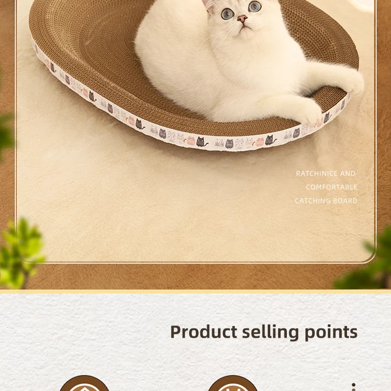 HOOPET Cat Scraper Bed Board Scrapers Round Oval Cat Toy Furniture Sofa Cushion Bed Grinding Claw for Cats  Scratch Resistant