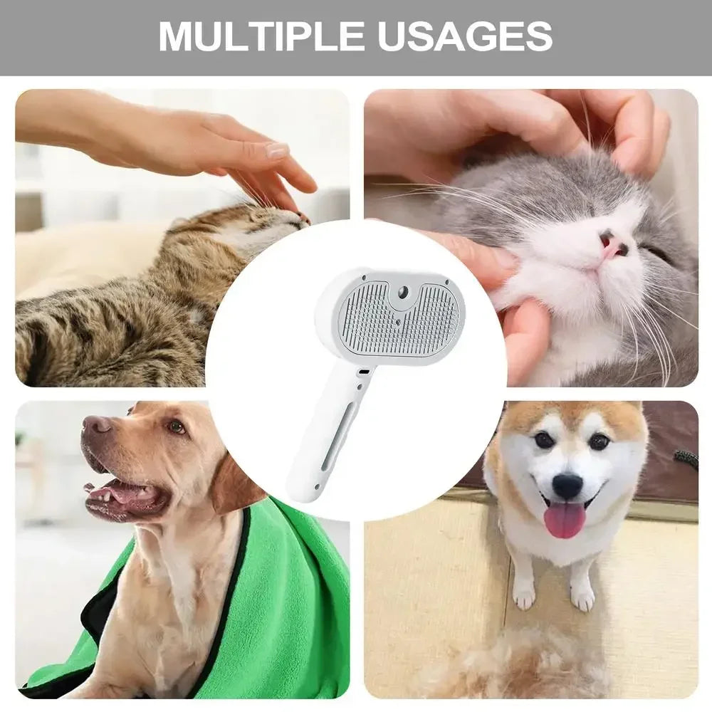 Pet Spray Hair Comb Pet Hair Remover Cleaning Brush Cats Grooming Dog Accessories Tools Dematting Water Mist Humidifier Comb