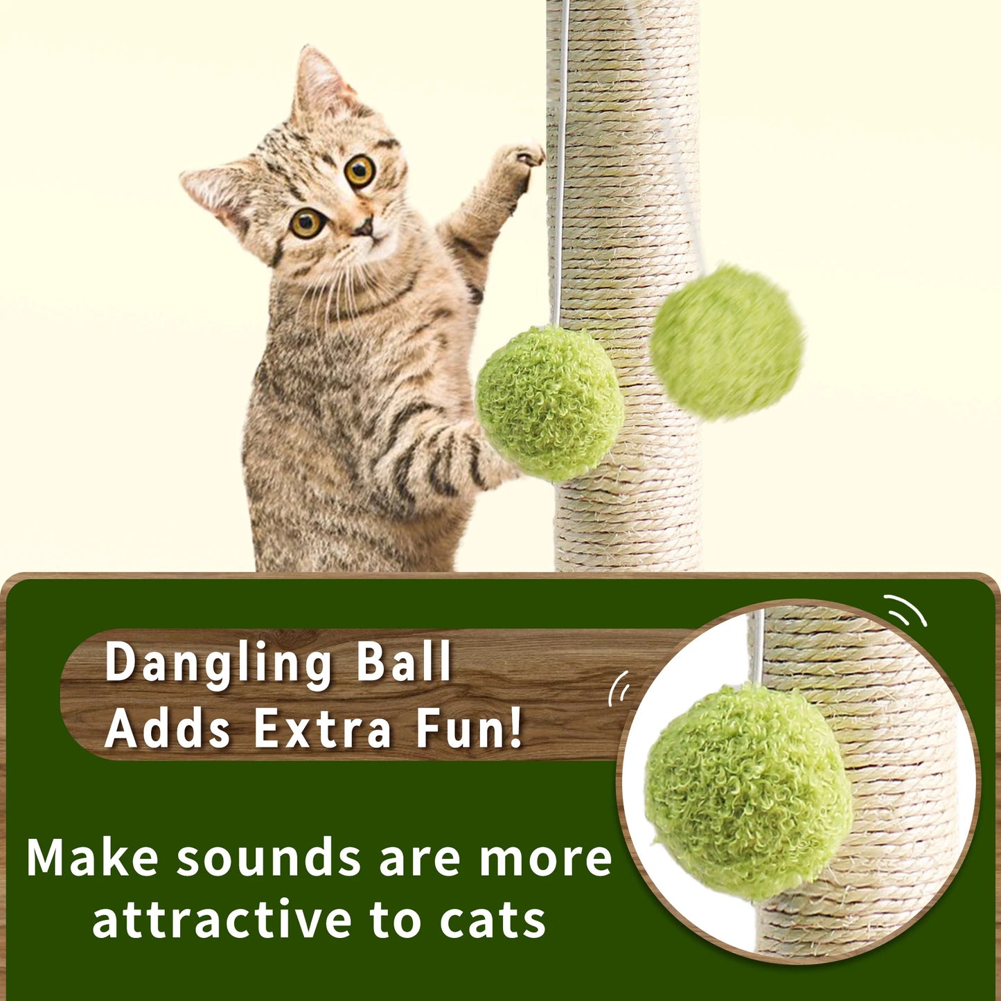Pet Cat Toy Funny Cat Stick Balls Durable Sisal Scratching Board Cat Supplies Cat Grab Column Interactive Toy Climbing Post 2024
