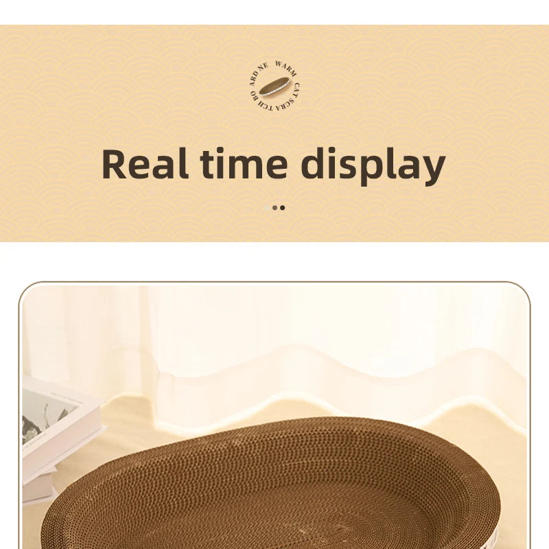 HOOPET Cat Scraper Bed Board Scrapers Round Oval Cat Toy Furniture Sofa Cushion Bed Grinding Claw for Cats  Scratch Resistant