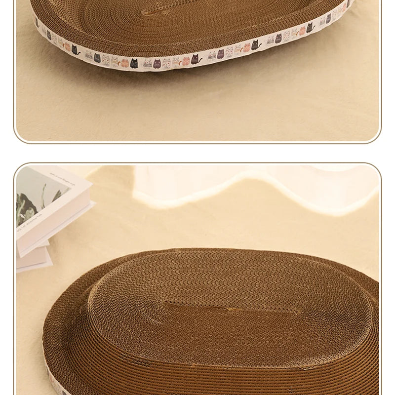 HOOPET Cat Scraper Bed Board Scrapers Round Oval Cat Toy Furniture Sofa Cushion Bed Grinding Claw for Cats  Scratch Resistant
