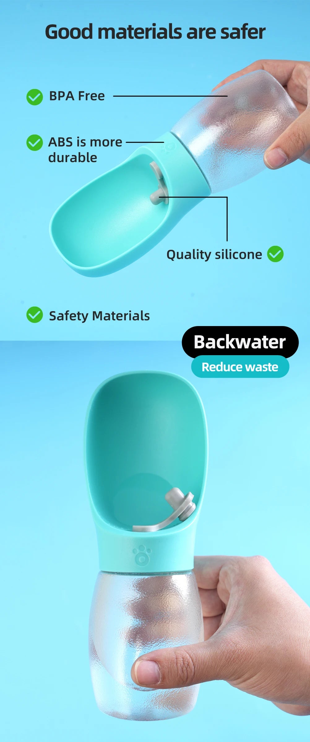 Pet Dog Water Bottle Dispenser For Small Big Dogs Cats Outdoor Travel Walking Puppy Drinking Bowls French Bulldog Pug Feeder