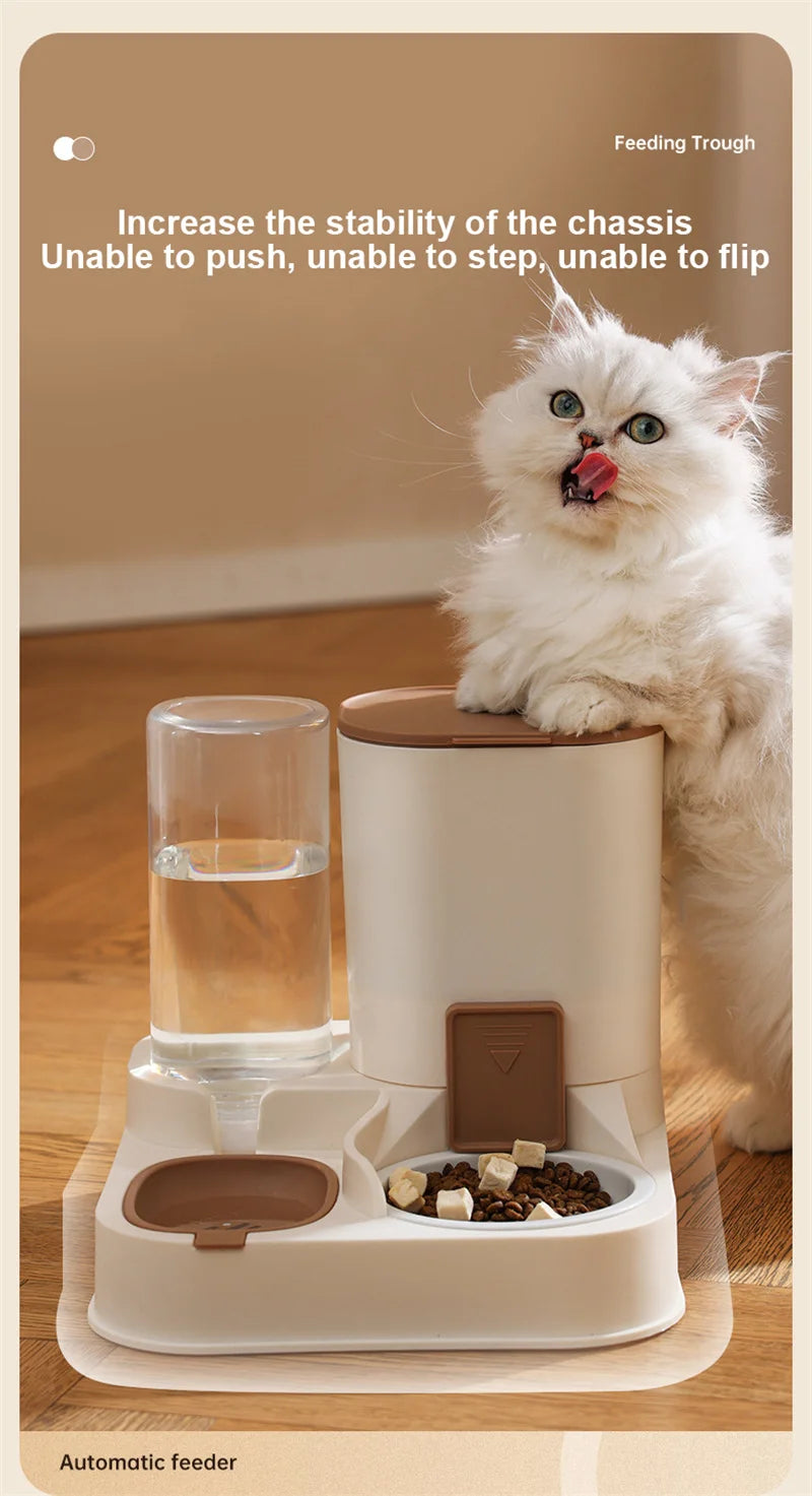 Pet Cat Automatic Feeder, Water Dispenser, Large Capacity Dry Wet Separation Food Container, Pet Supplies