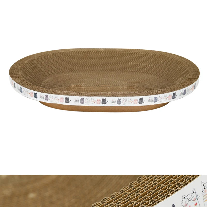 HOOPET Cat Scraper Bed Board Scrapers Round Oval Cat Toy Furniture Sofa Cushion Bed Grinding Claw for Cats  Scratch Resistant