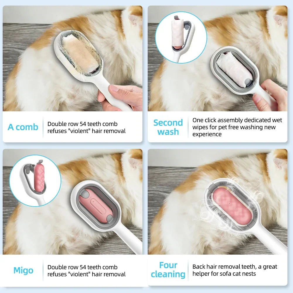 Cat Hair Remover Brush – Dual-Sided with Water Tank - WoofMeow Hub