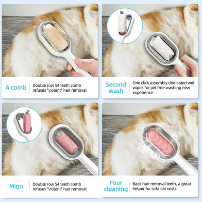Cat Hair Remover Brush – Dual-Sided with Water Tank - WoofMeow Hub