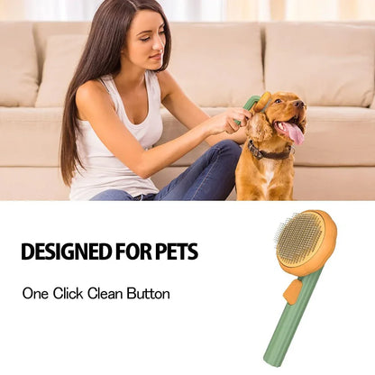 Pet Grooming Brush – Pumpkin Design, Easy Hair Removal