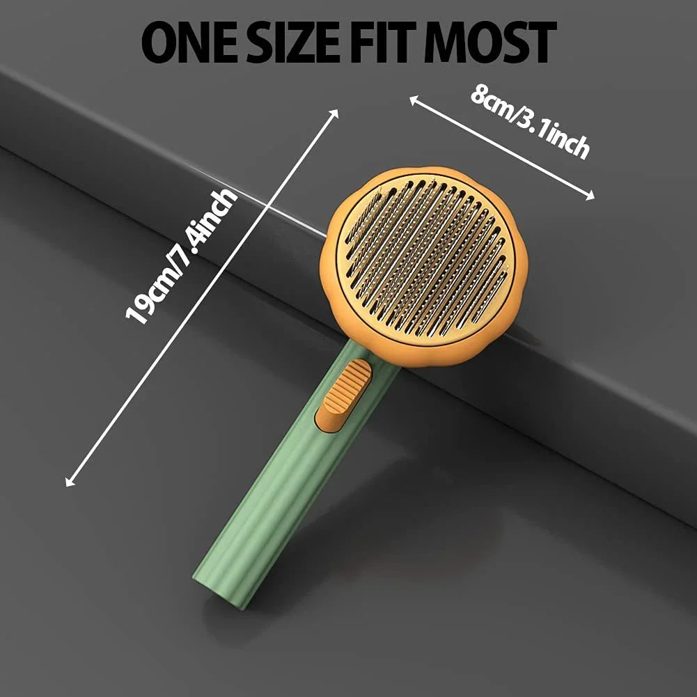 Pet Grooming Brush – Pumpkin Design, Easy Hair Removal