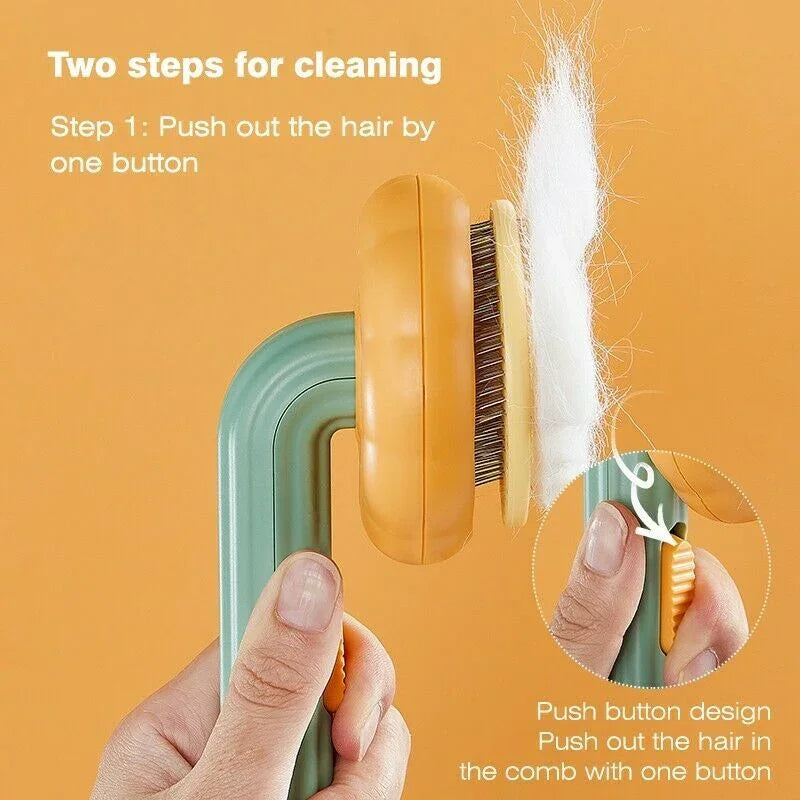 Pet Grooming Brush – Pumpkin Design, Easy Hair Removal