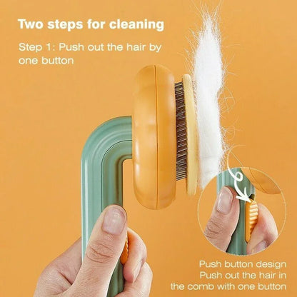 Pet Grooming Brush – Pumpkin Design, Easy Hair Removal