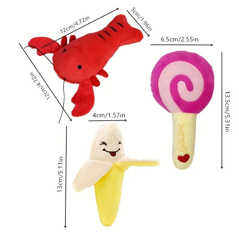 10pcs Squeaky Plush Chew Toys for Puppies