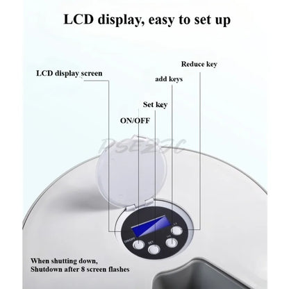 Six Grid Multi Grid Large Capacity Timed Feeding Device Pet Intelligent Automatic Timed Feeding Device Music Reminder