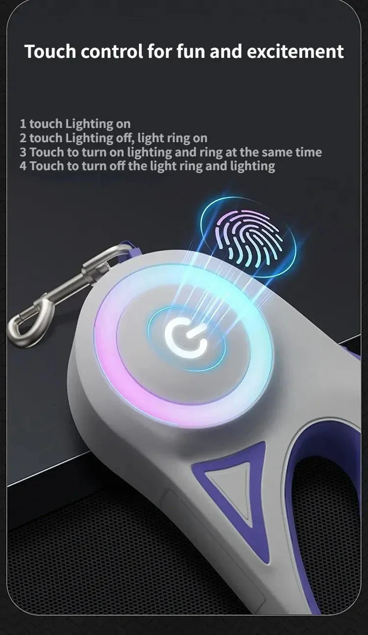 LED Glowing at Night Walking Leash - WoofMeow Hub