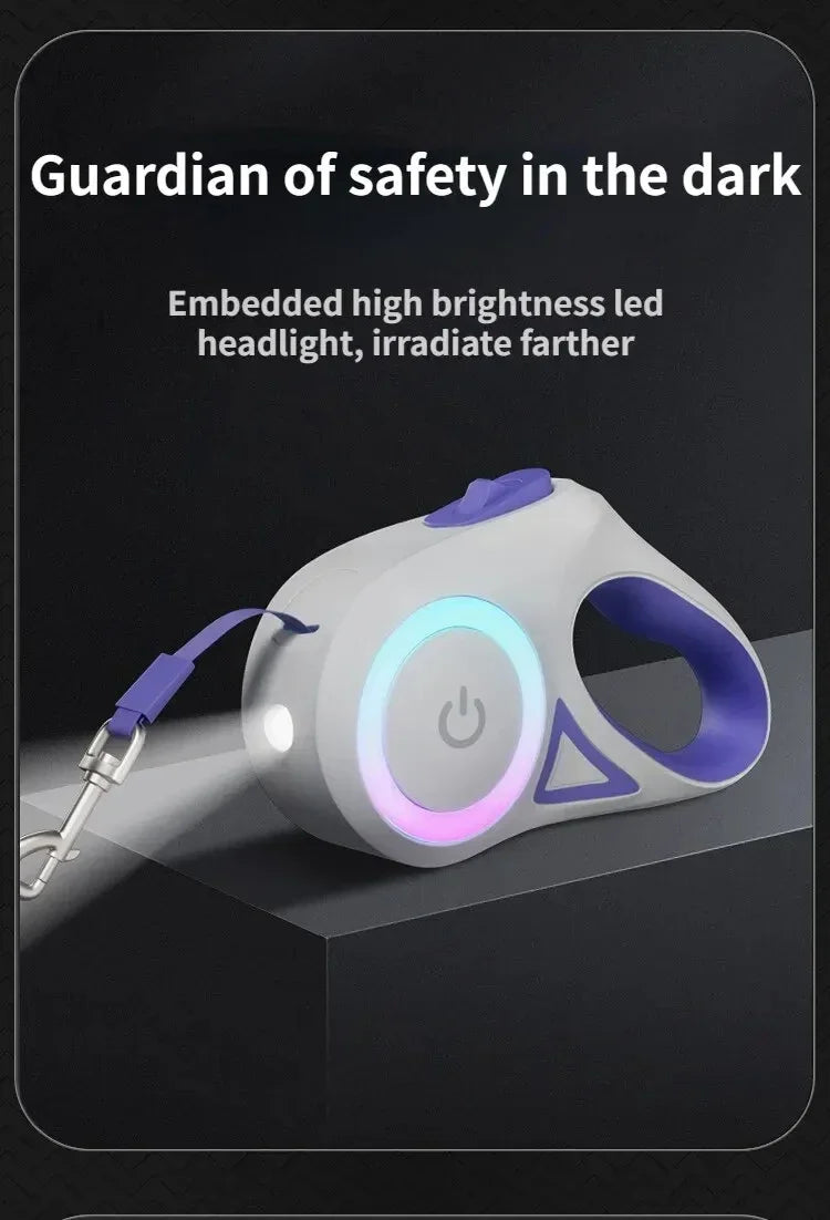 LED Glowing at Night Walking Leash - WoofMeow Hub
