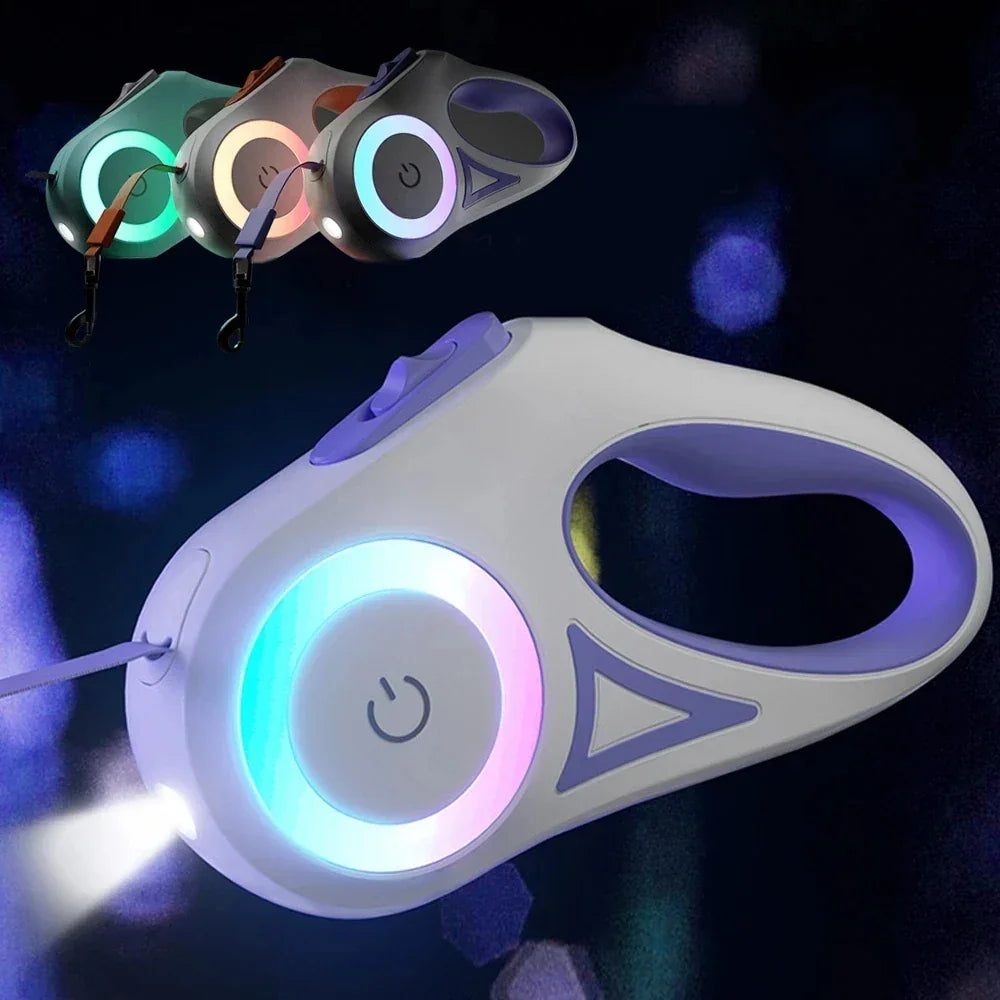 LED Glowing at Night Walking Leash - WoofMeow Hub