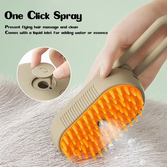 3-in-1 Steamy Pet Grooming Brush