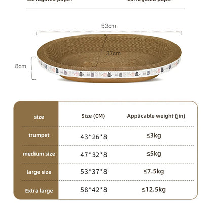HOOPET Cat Scraper Bed Board Scrapers Round Oval Cat Toy Furniture Sofa Cushion Bed Grinding Claw for Cats  Scratch Resistant