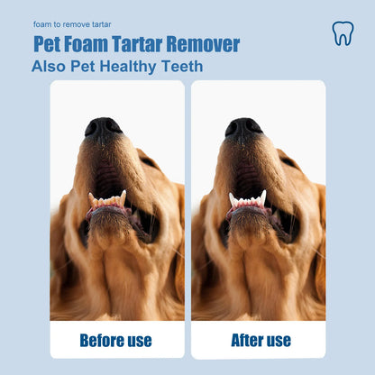 Pet Tartar Remover Natural Plaques Off & Tartar Remover for Dogs & Cats Freshen Breath Foam for Dogs & Cats Support Healthy Gums