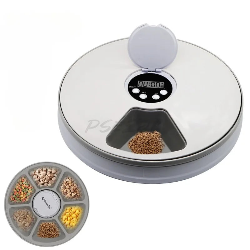Six Grid Multi Grid Large Capacity Timed Feeding Device Pet Intelligent Automatic Timed Feeding Device Music Reminder
