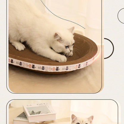 HOOPET Cat Scraper Bed Board Scrapers Round Oval Cat Toy Furniture Sofa Cushion Bed Grinding Claw for Cats  Scratch Resistant