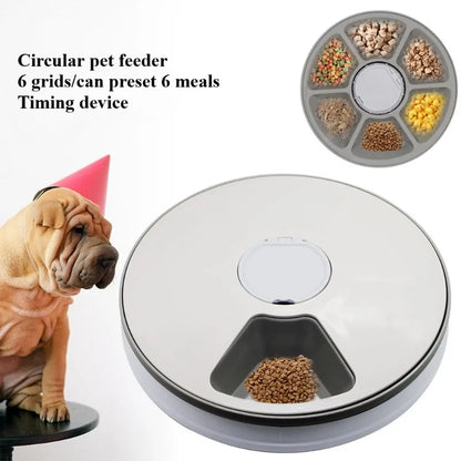 Six Grid Multi Grid Large Capacity Timed Feeding Device Pet Intelligent Automatic Timed Feeding Device Music Reminder