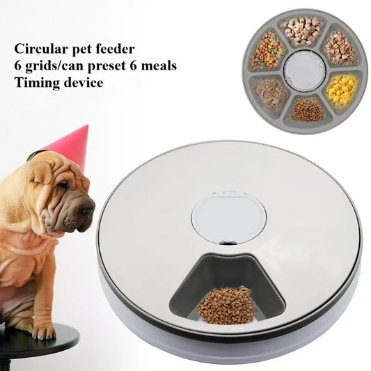 Six Grid Multi Grid Large Capacity Timed Feeding Device Pet Intelligent Automatic Timed Feeding Device Music Reminder