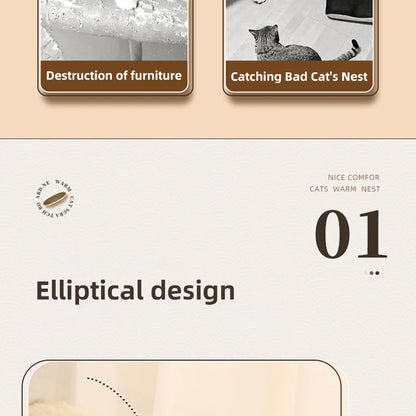 HOOPET Cat Scraper Bed Board Scrapers Round Oval Cat Toy Furniture Sofa Cushion Bed Grinding Claw for Cats  Scratch Resistant