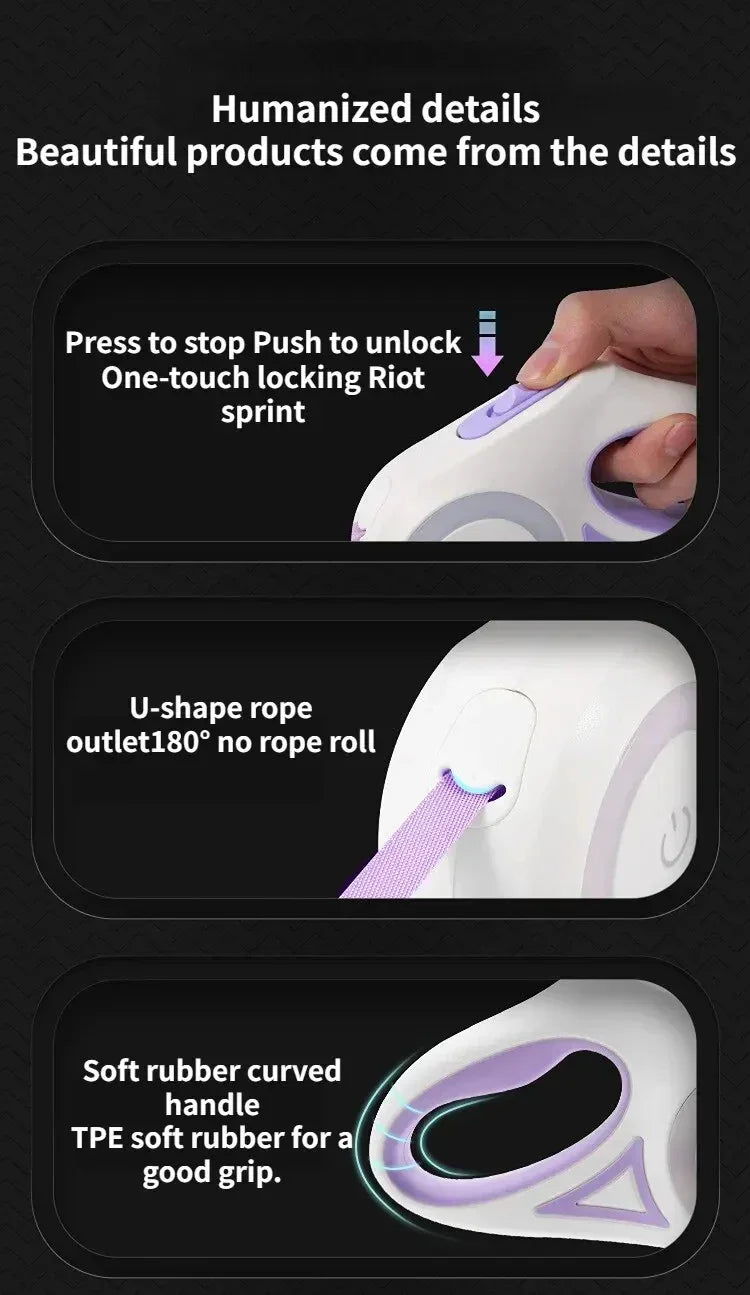 LED Glowing at Night Walking Leash - WoofMeow Hub