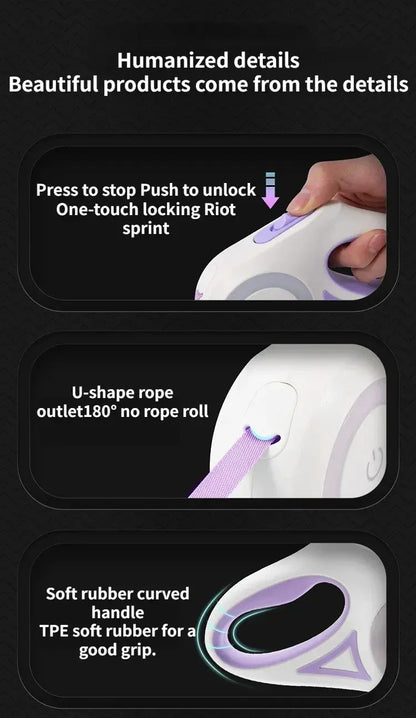 LED Glowing at Night Walking Leash - WoofMeow Hub