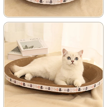 HOOPET Cat Scraper Bed Board Scrapers Round Oval Cat Toy Furniture Sofa Cushion Bed Grinding Claw for Cats  Scratch Resistant