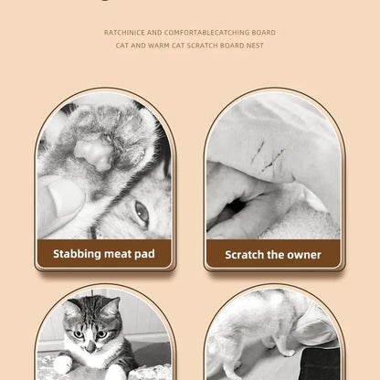 HOOPET Cat Scraper Bed Board Scrapers Round Oval Cat Toy Furniture Sofa Cushion Bed Grinding Claw for Cats  Scratch Resistant