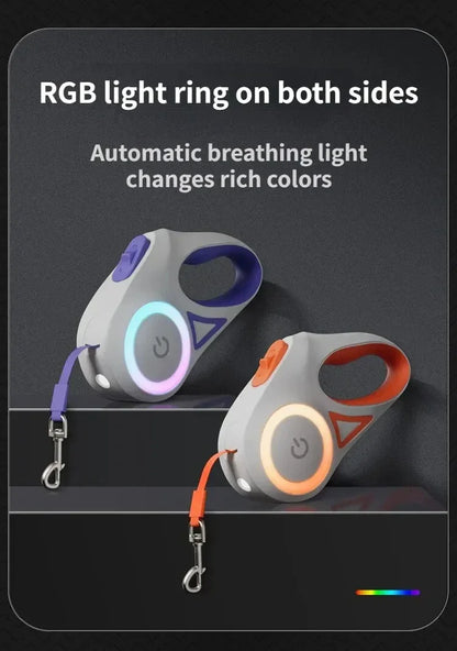 LED Glowing at Night Walking Leash - WoofMeow Hub
