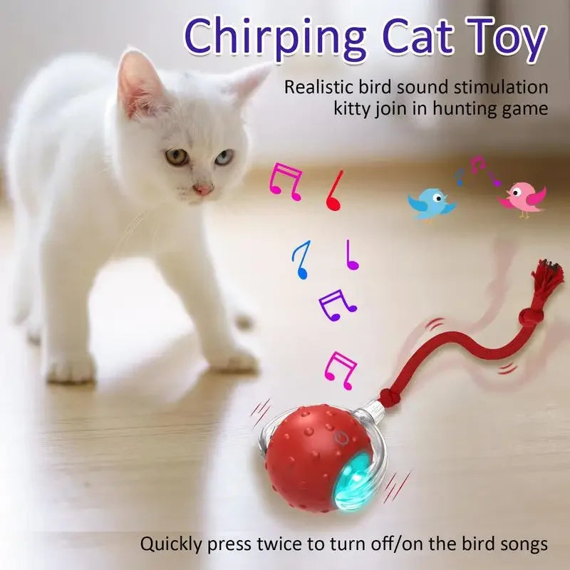 Electric Cat Ball Toys Automatic Rolling Ball Faux Tail Rechargeable Smart Pet Interactive Toy Dog Cat Training Imitate - WoofMeow Hub